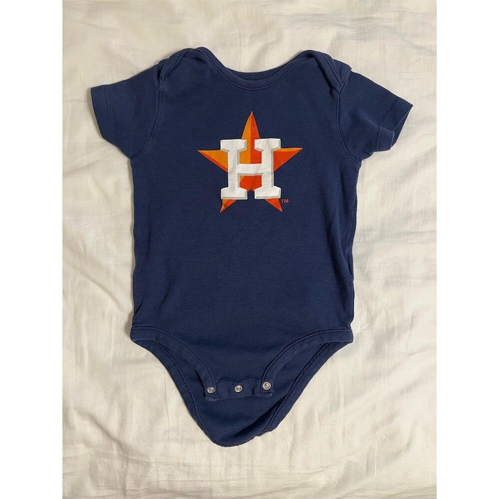 Houston Astros MLB Infant Baby Romper One-Piece Navy H Star Logo Size 24M